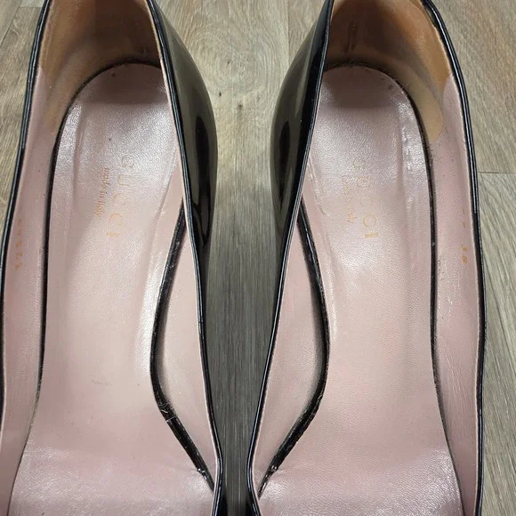 Gucci Black Patent Leather Horsebit Pumps Heels Women's Size 38 US 8 - Picture 5 of 14